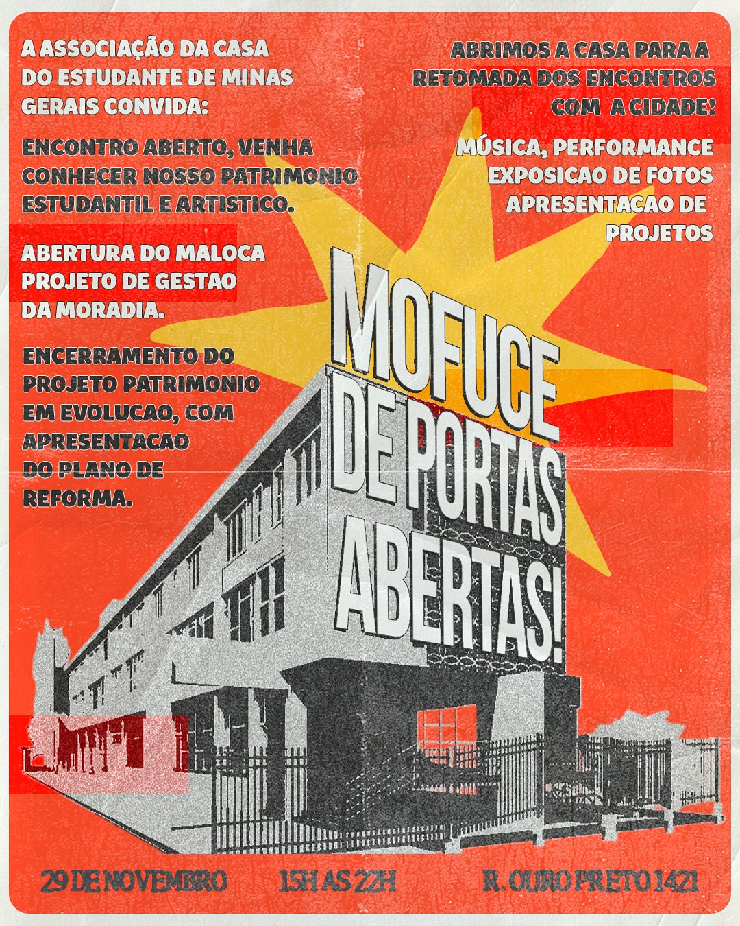 MOFUCE DE PORTAS ABERTAS: Casa do Estudante lança curso gratuito de autogestão de moradias coletivas e apresenta plano de reforma